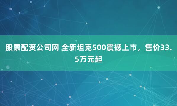 股票配资公司网 全新坦克500震撼上市,售价33.5万元起