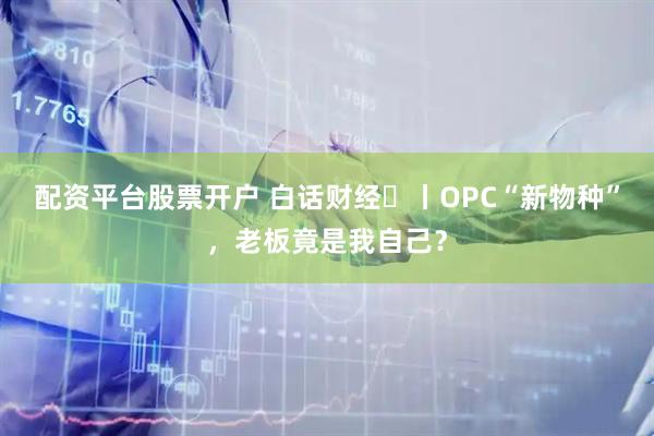 配资平台股票开户 白话财经⑯丨OPC“新物种”，老板竟是我自己？